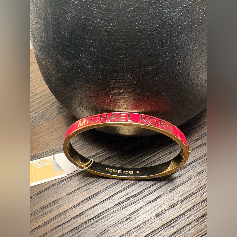 NEW Michael Kors Red and Gold Bangle Bracelet